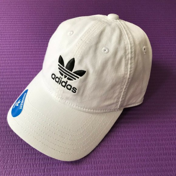 Adidas Originals Trefoil Relax StrapBack Cotton White Sport Cap Adjustable Hat - Picture 3 of 10